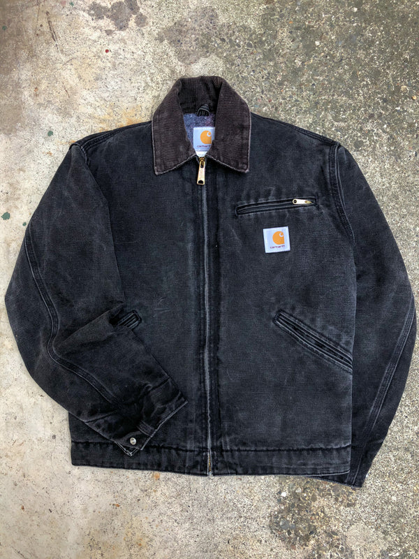 1990s Carhartt Faded Black Lined Work Jacket (XS/S)