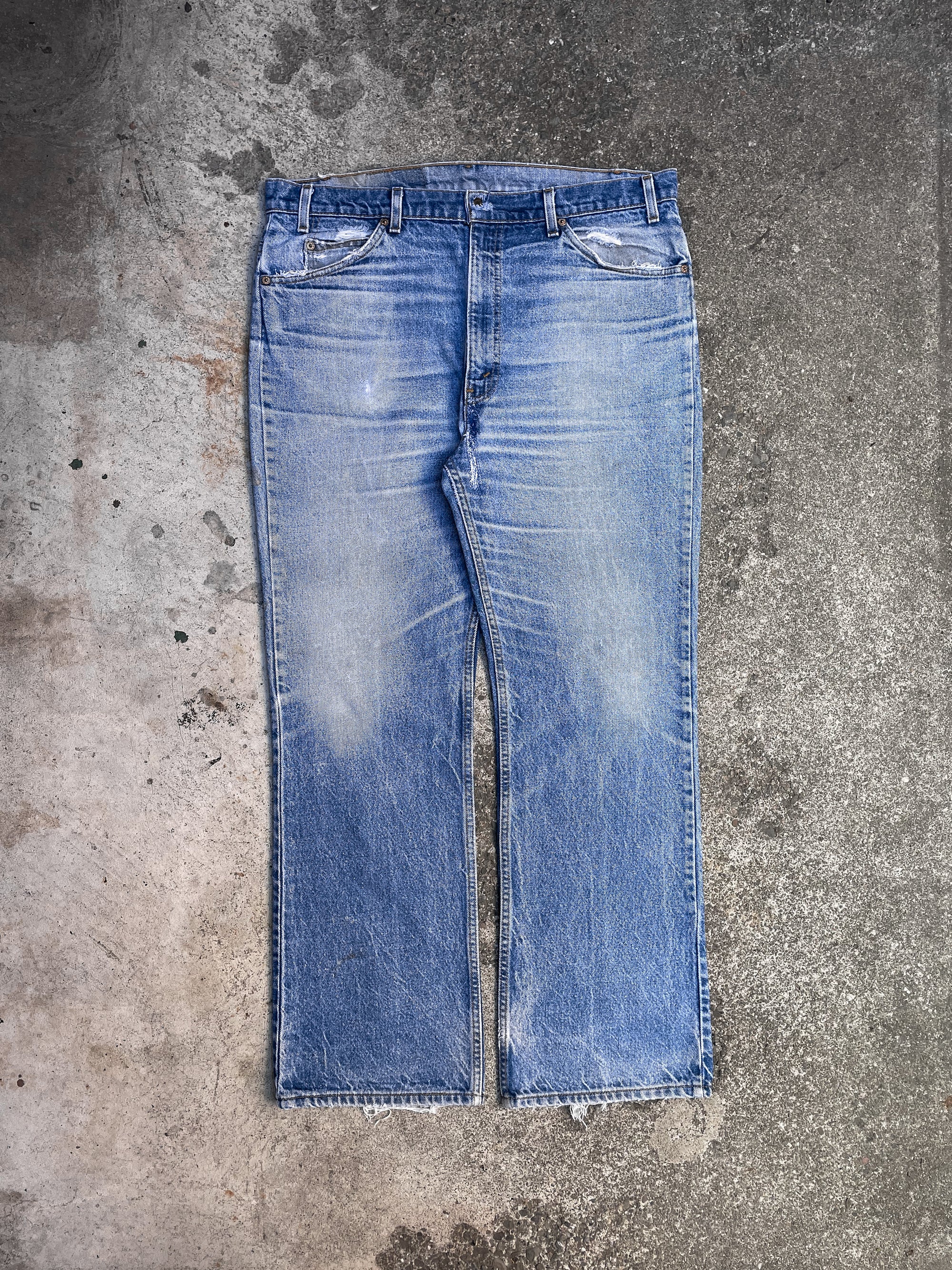 1990s Orange Tab Levi’s Repaired Worn In Blue 517 (38X31)