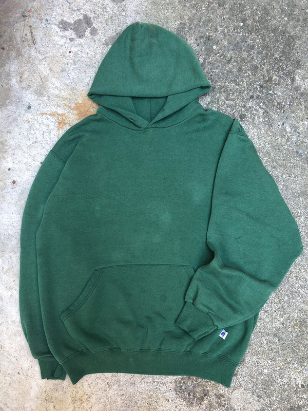 1990s Russell Faded Green Blank Hoodie