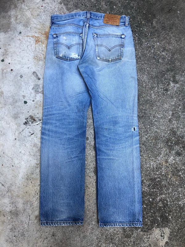 1990s Levis Thrashed Blue 501XX (30X29)