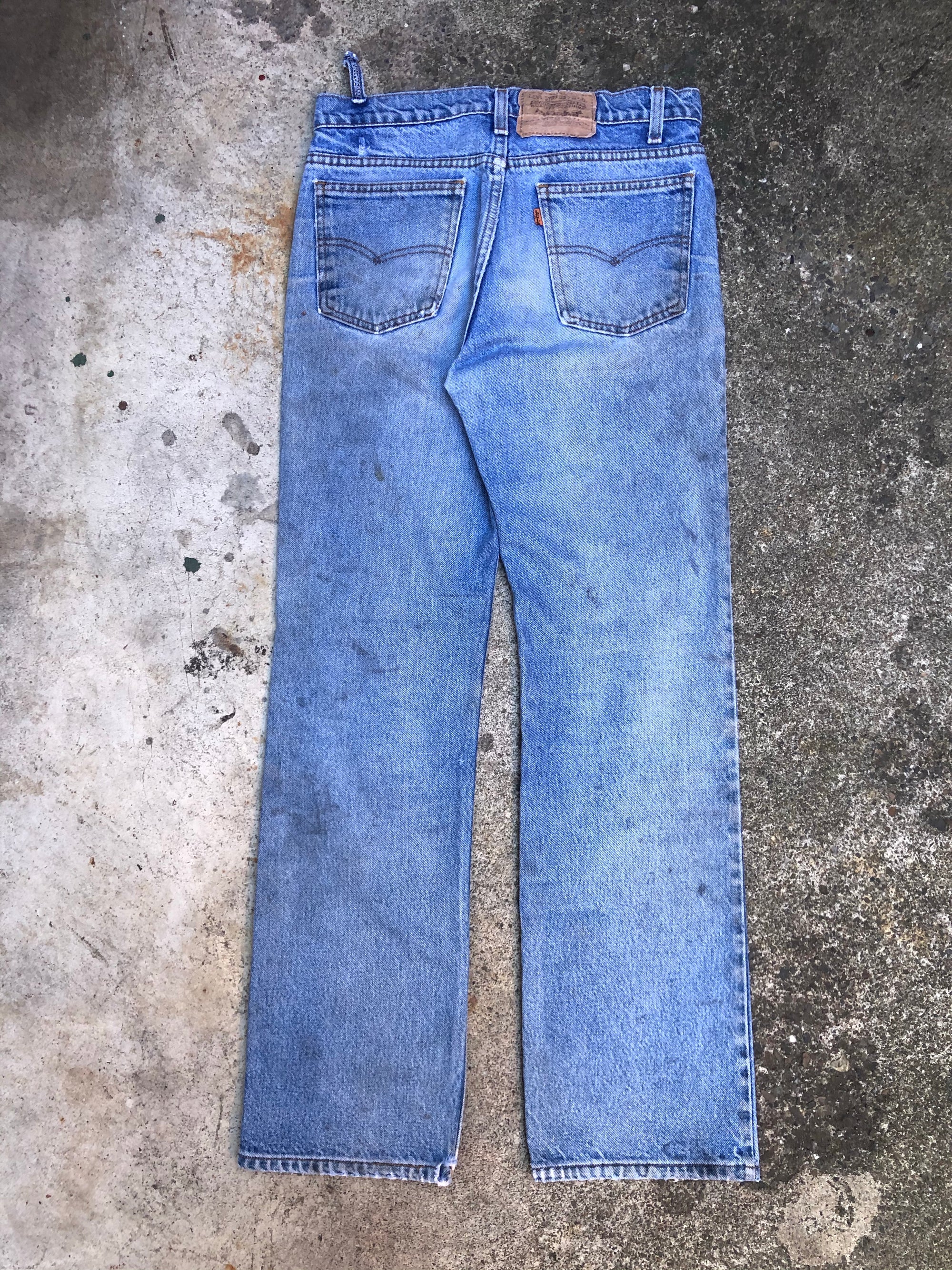 1990s Orange Tab Levis Dirty Wash Blue 517 (30X30)