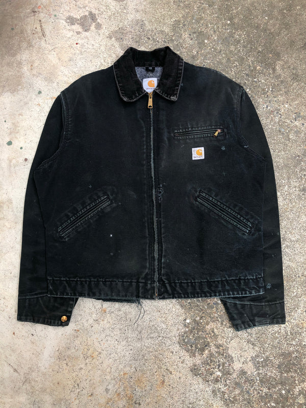 1990s Carhartt Sun Faded Black Lined Work Jacket