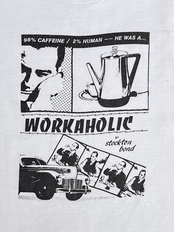 1990s “Workaholic” Single Stitched Hanes Beefy Tee (M)