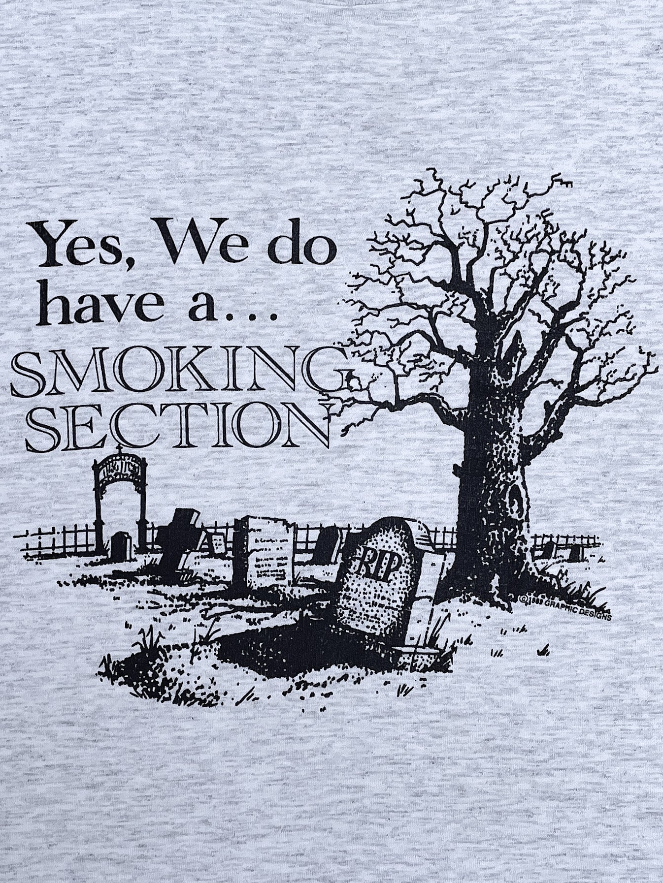 1980s “Smoking Section” Single Stitched Heather Grey Tee