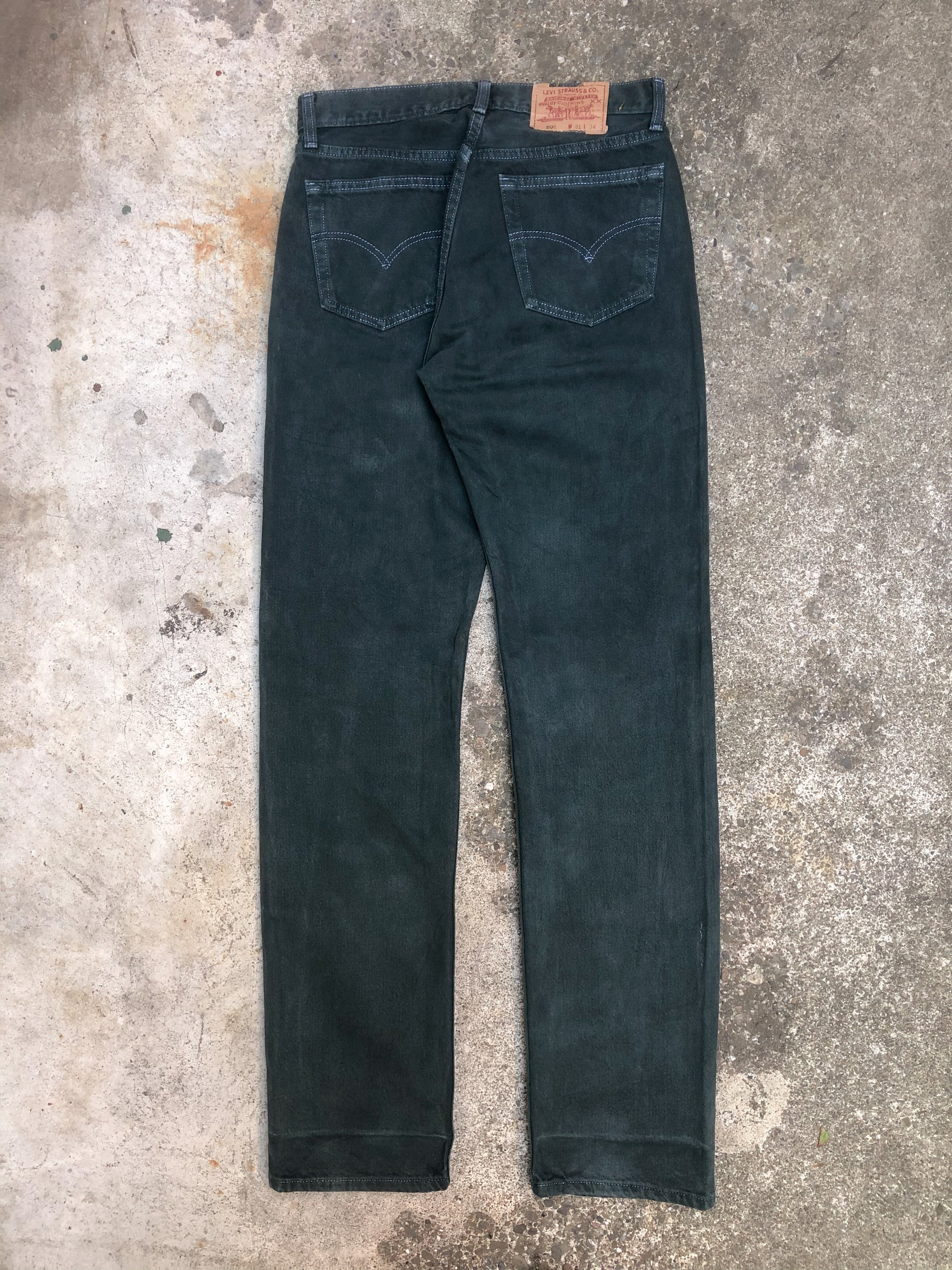 1990s Levis Faded Pine Green 501 (30X34)