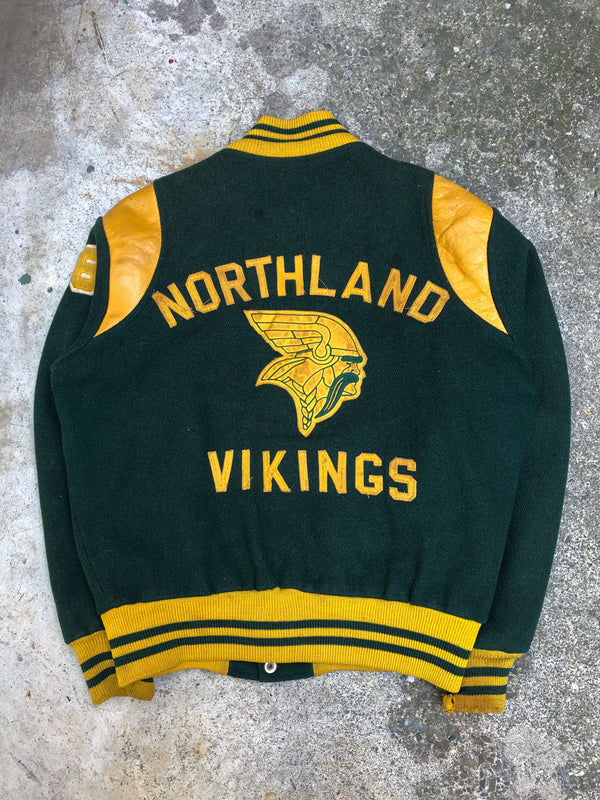 1970s Pine Green “Northland Vikings” Varsity Jacket