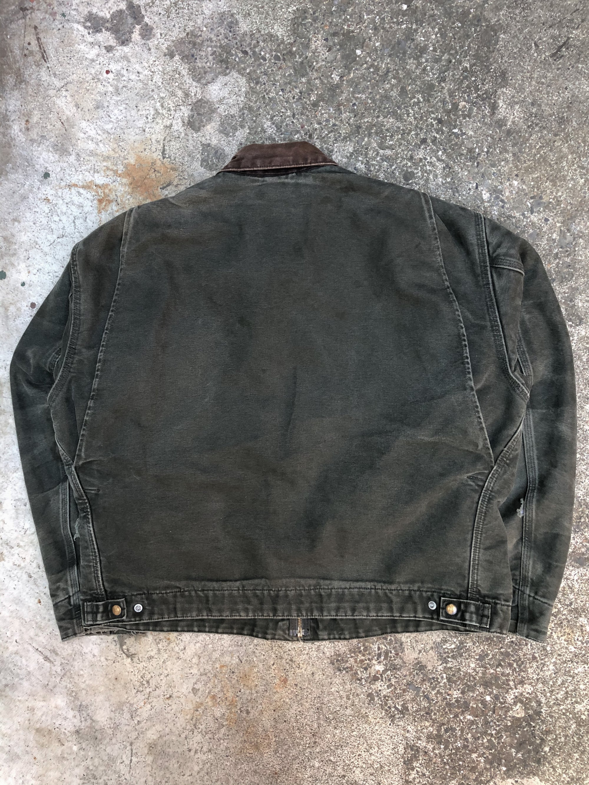 1990s Carhartt Faded Moss Green Lined Work Jacket (XL)