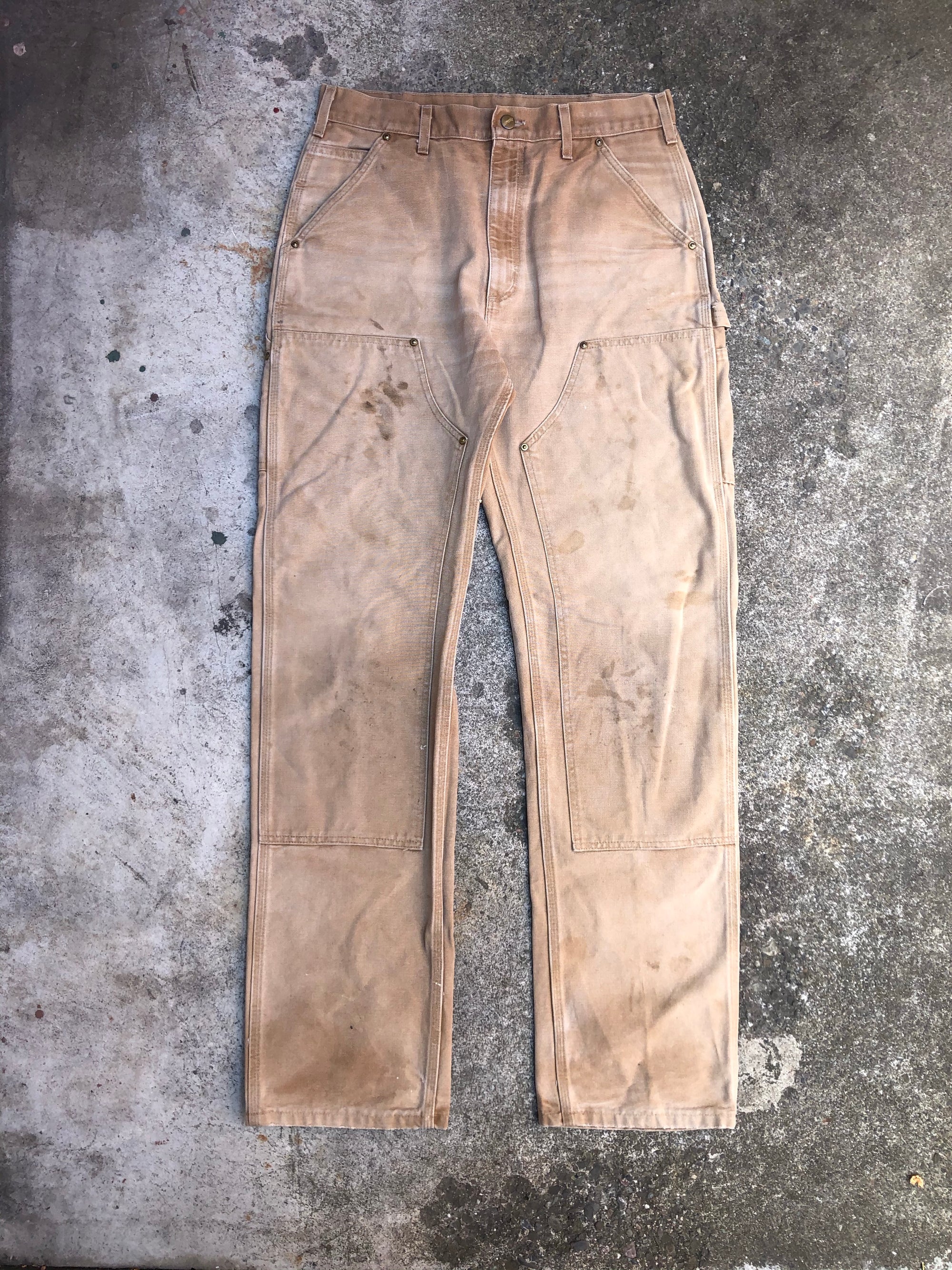 Carhartt B01 Tan Double Front Knee Work Pants (32X34)
