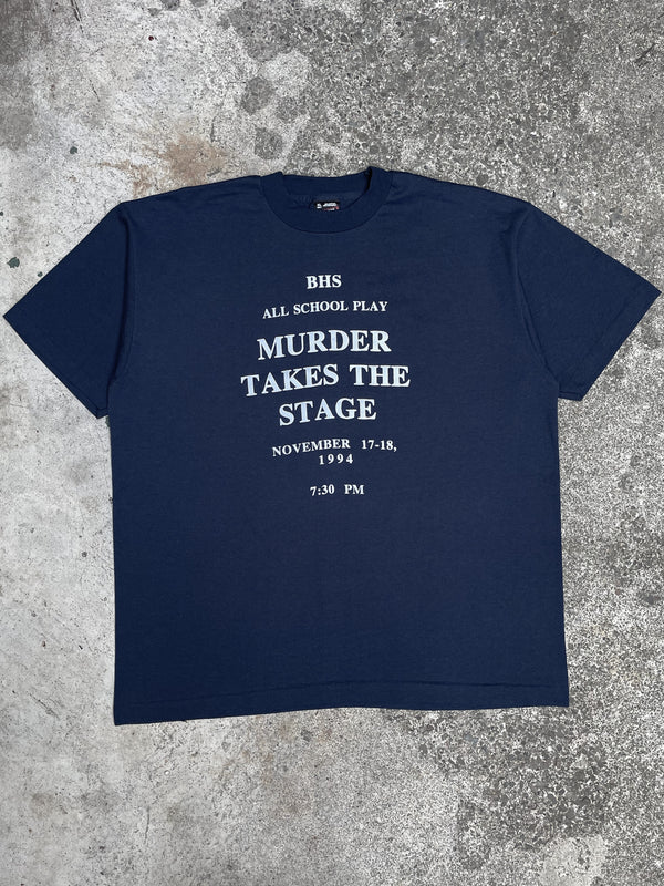 1990s “Murder Takes the Stage” Single Stitched Navy Tee