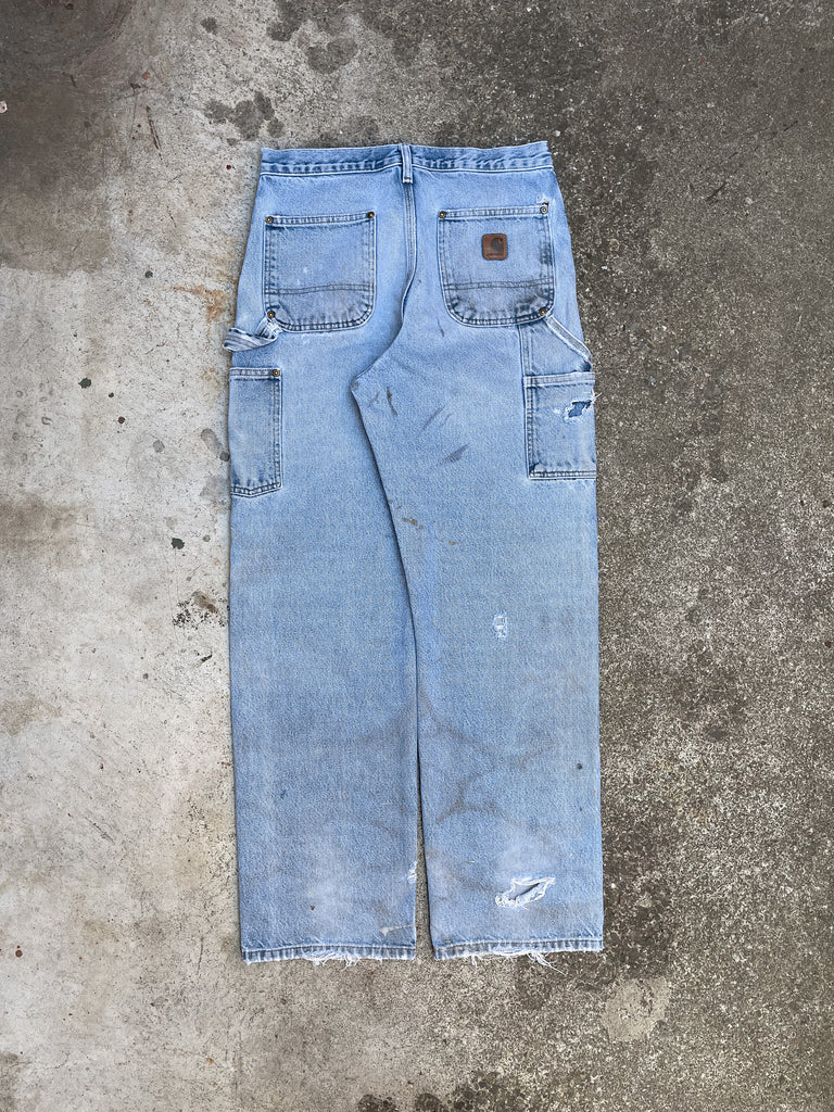 Vintage Carhartt Carpenter Jeans in Light Blue Denim