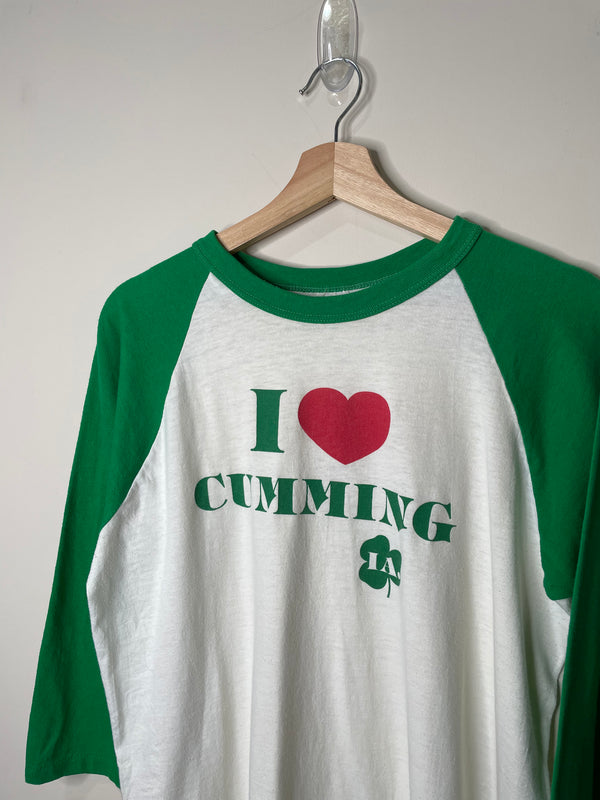 1980s “I Love Cumming” Single Stitched Raglan Baseball Tee (M/L)