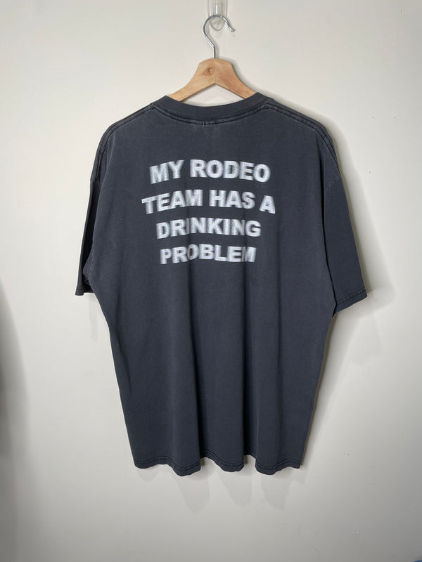 Vintage 90s/00s “My Rodeo Team Has A Drinking Problem” Faded Tee (XL)