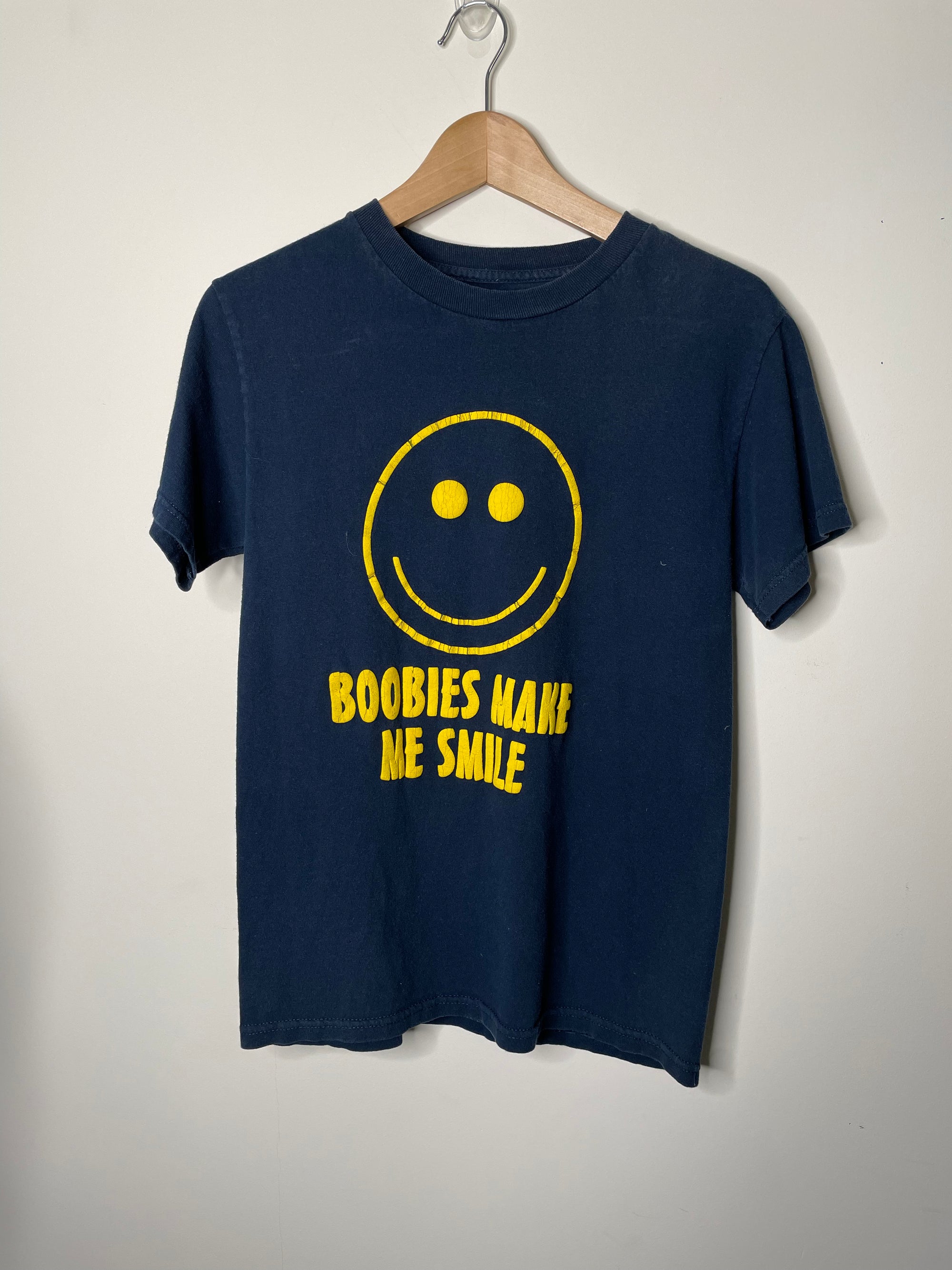 “Boobies Make Me Smile” Puff Print Tee (S)