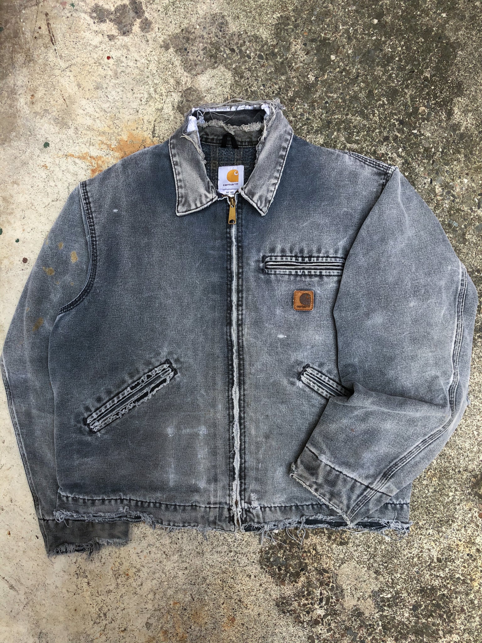 1990s Carhartt Faded Petrol Blue Lined Work Jacket (M/L) – DAMAGED