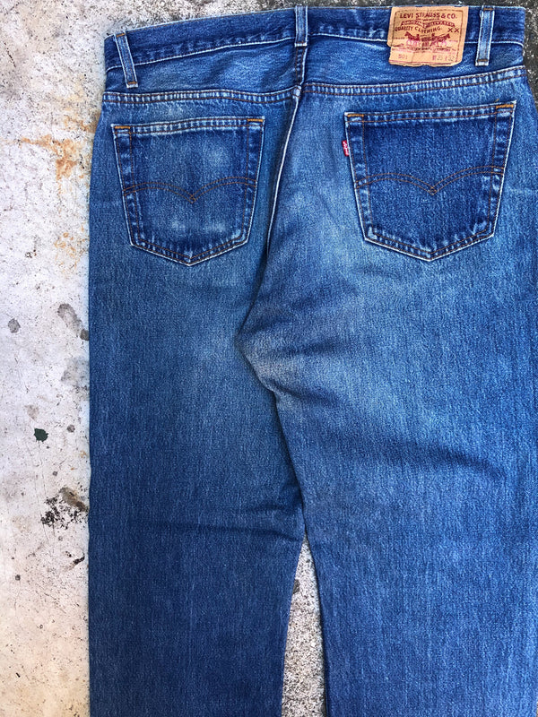 1990s Levis Worn In Blue 501 (34X30)