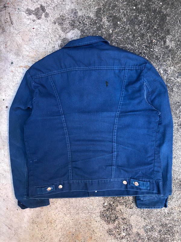 1980s Wrangler Blue Canvas Sherpa Work Jacket