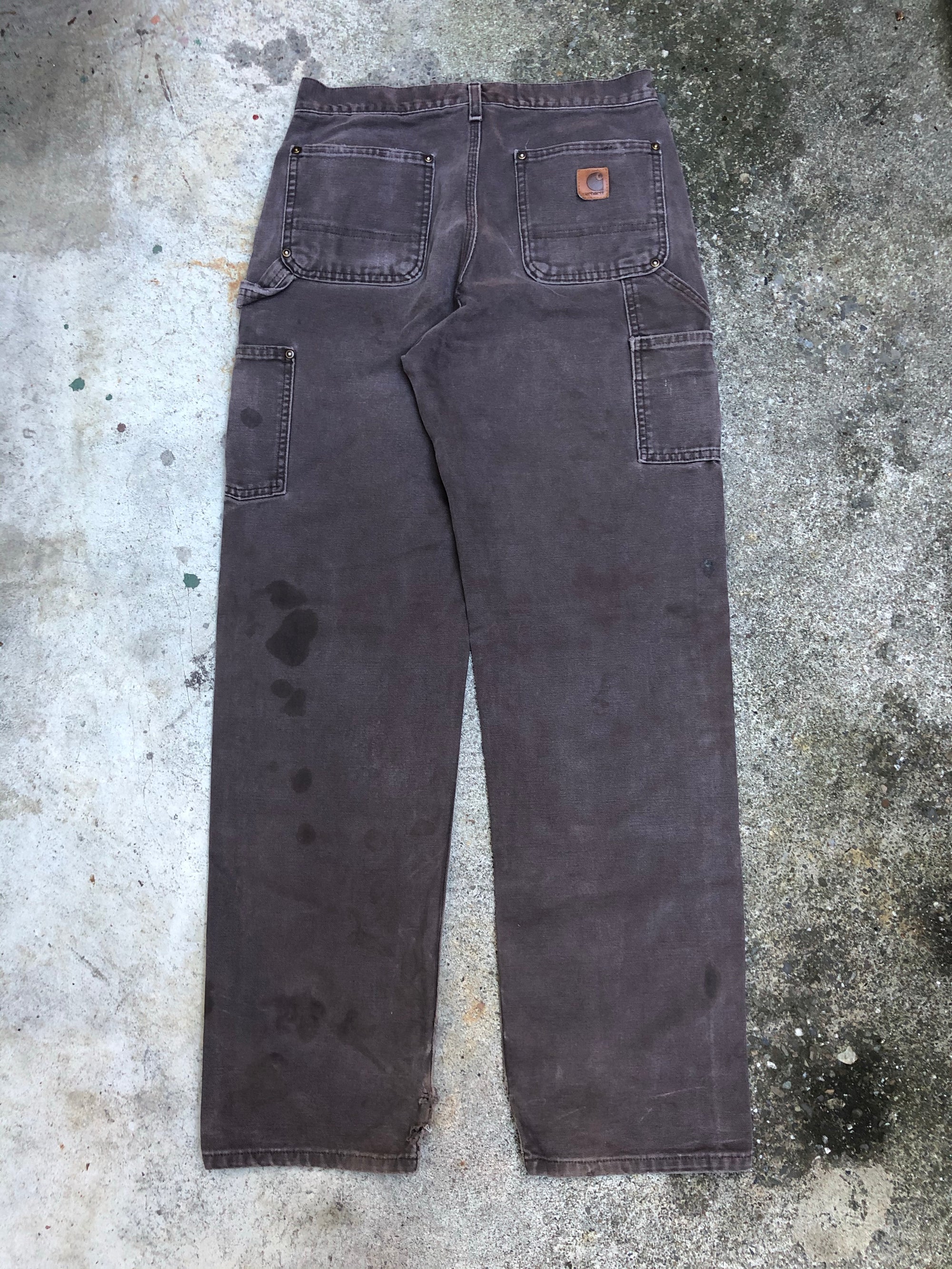 Carhartt B136 Dark Brown Double Front Knee Work Pants (29X32)