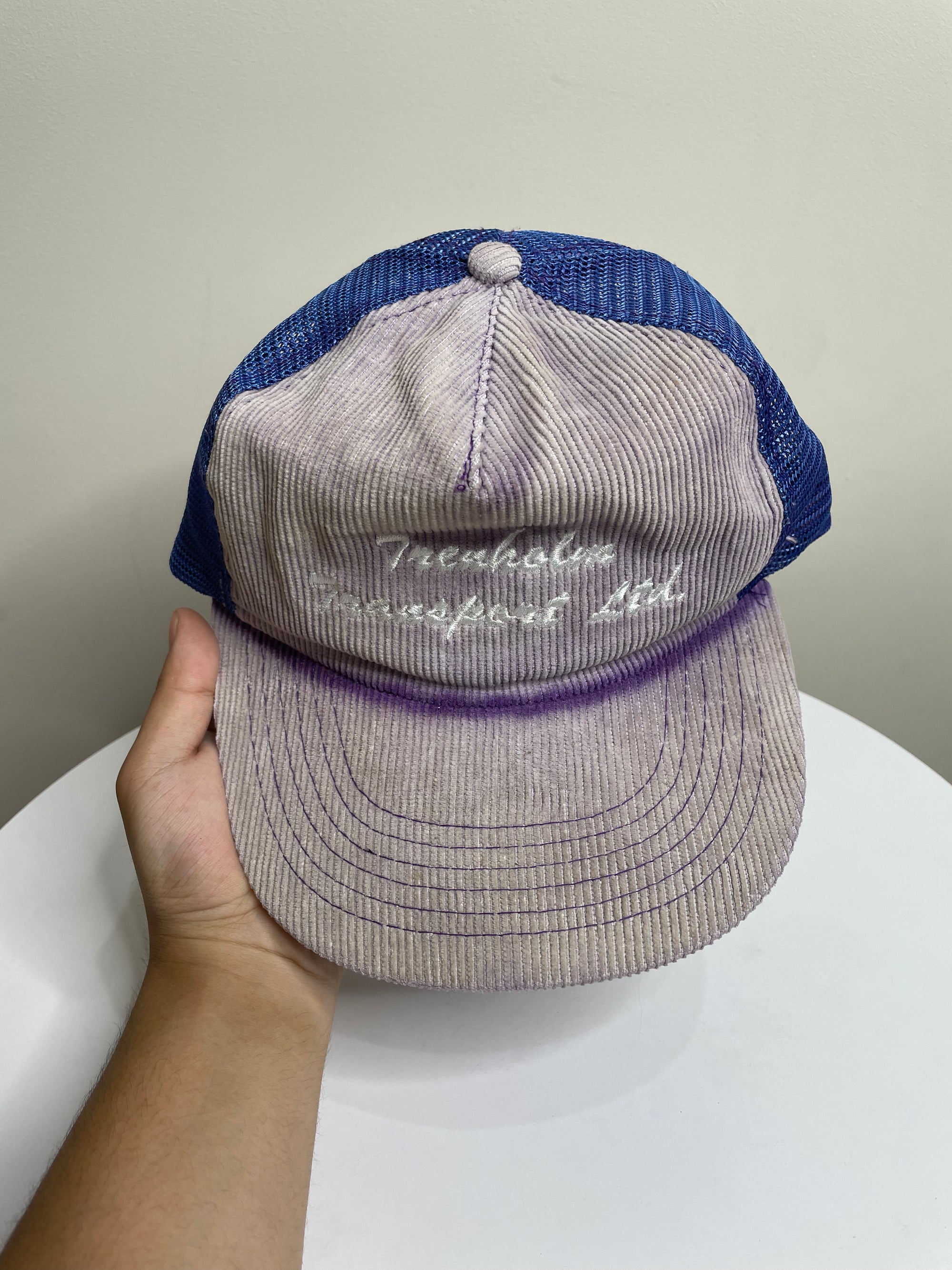 1990s “Trenholm Transport” Sun Faded Corduroy Trucker Hat