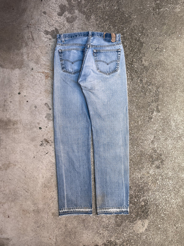 1980s Levi’s Faded Blue 501 Released Hem (30X32)