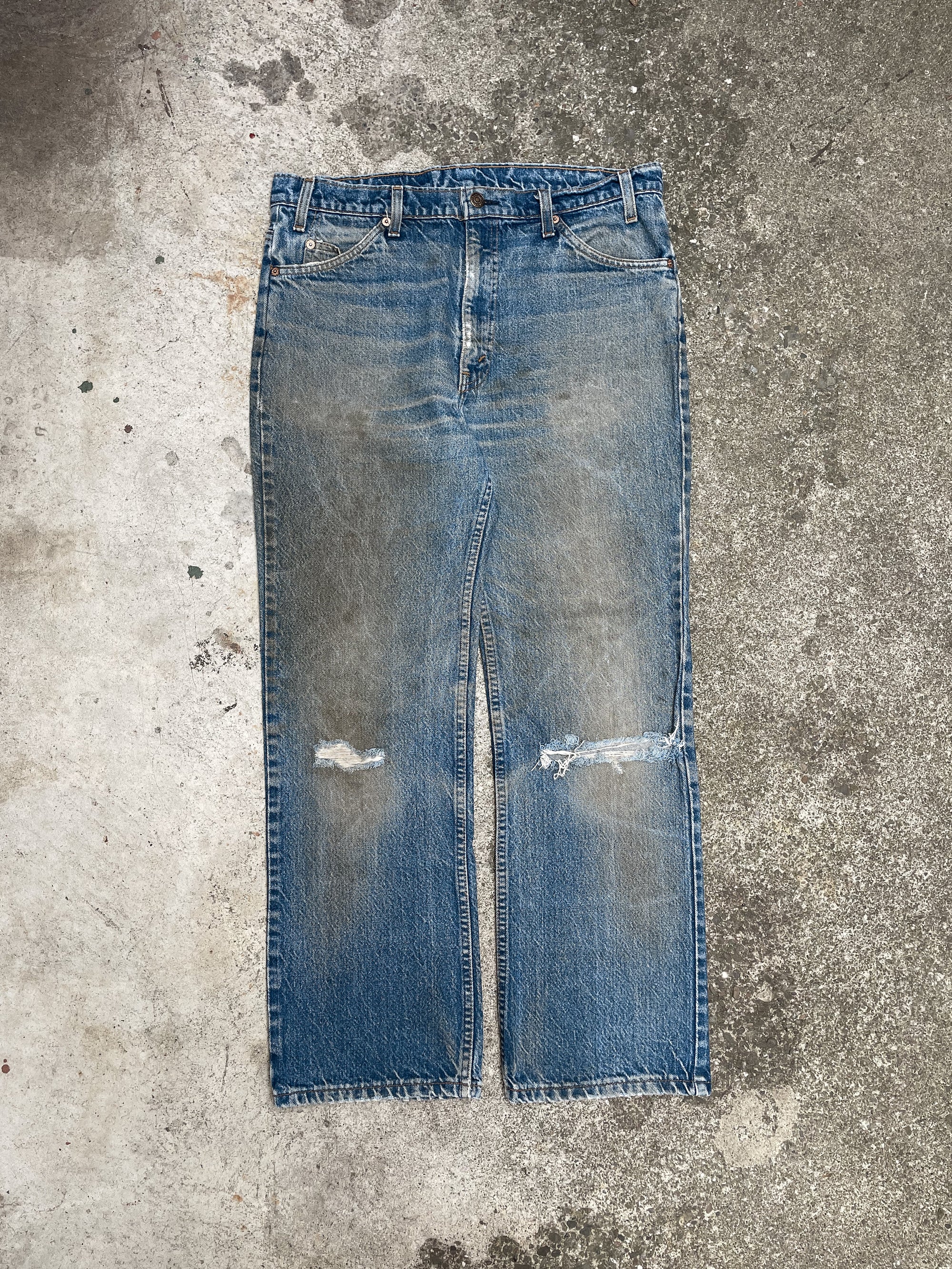 1980s/90s Orange Tab Levi’s Distressed Dirty Faded Blue 517 (34X28)
