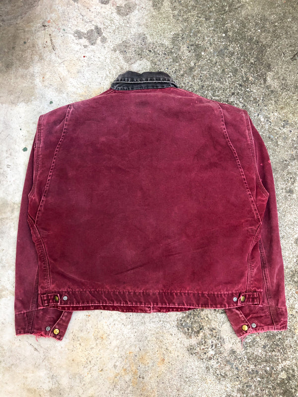 1990s Carhartt Faded Crimson Red Lined Work Jacket (XXL)