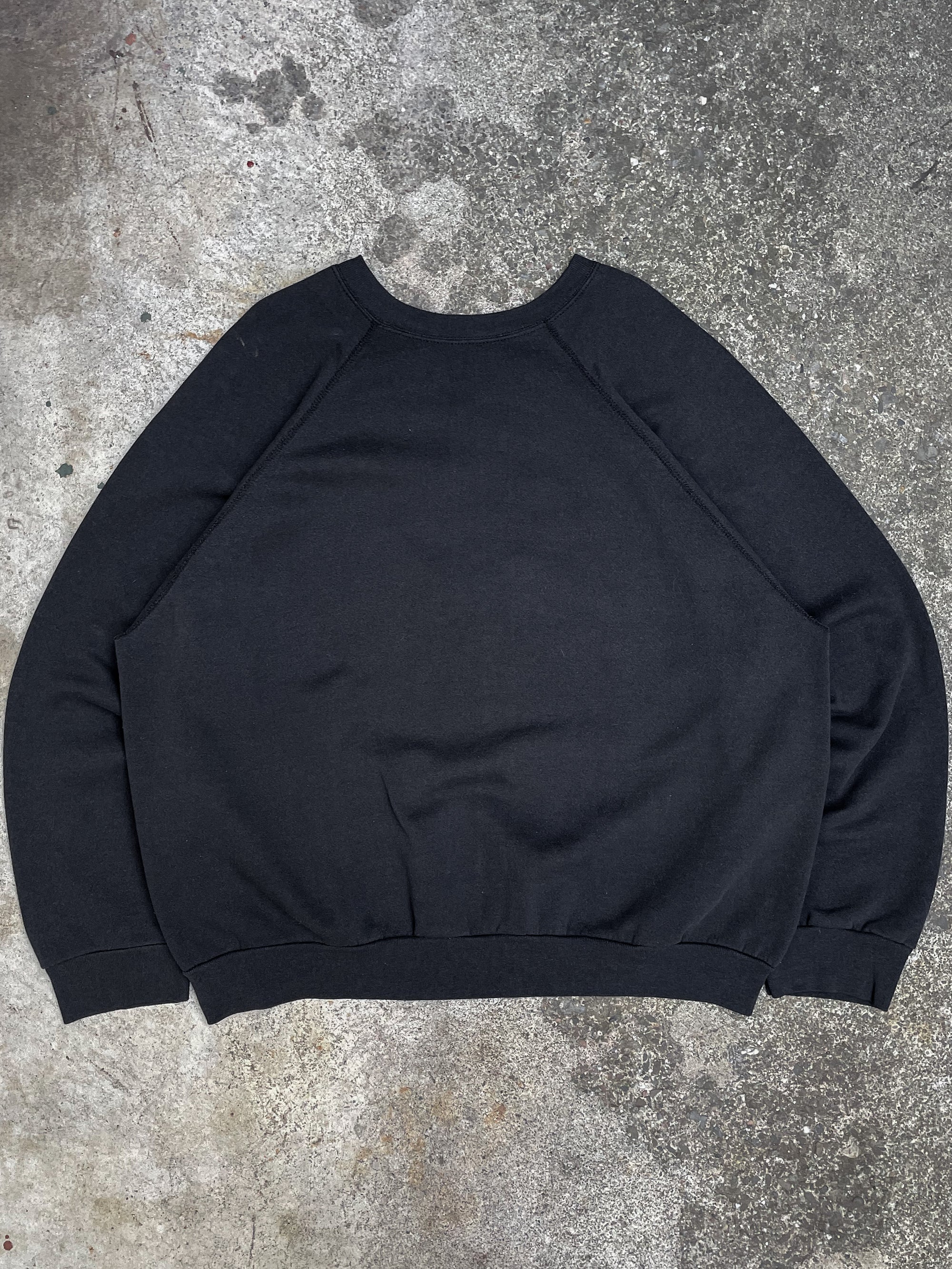 1990s Black Blank Raglan Sweatshirt