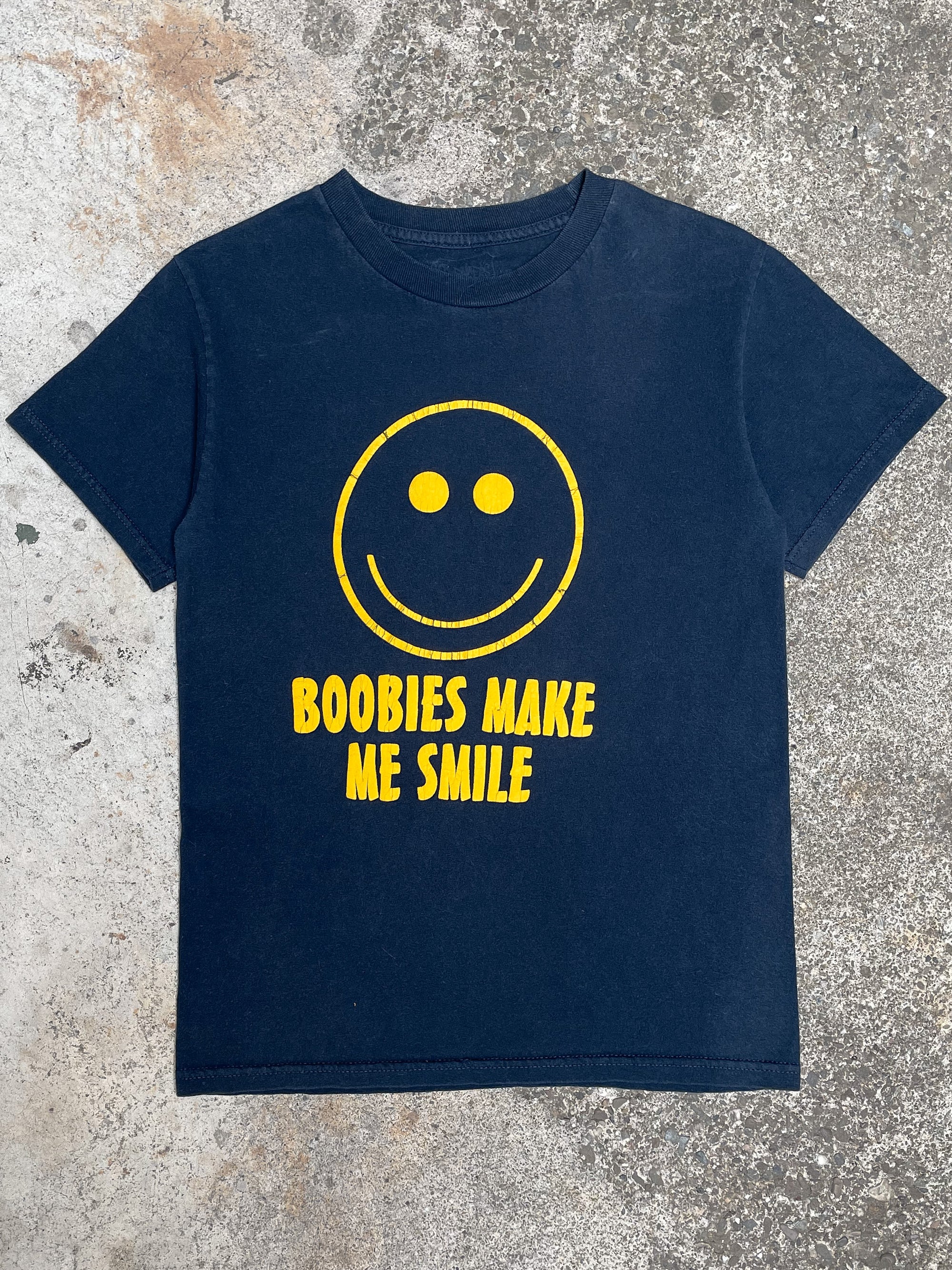 “Boobies Make Me Smile” Puff Print Tee (S)