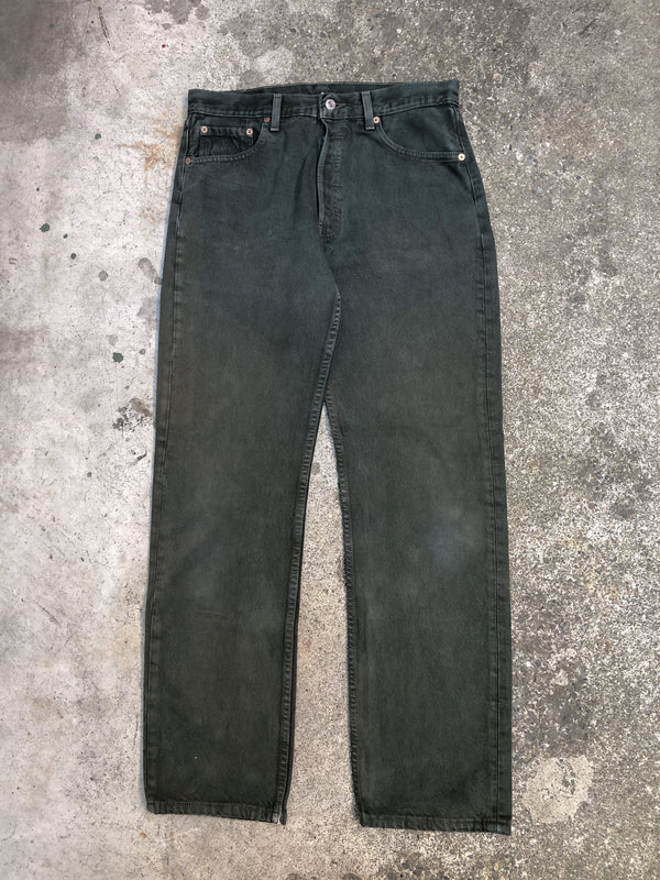 1990s Levis Faded Forest Green 501 (32X30)