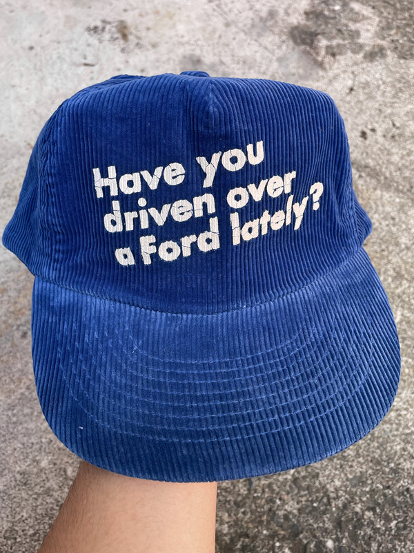 1990s “Driven Over A Ford” Corduroy Trucker Hat