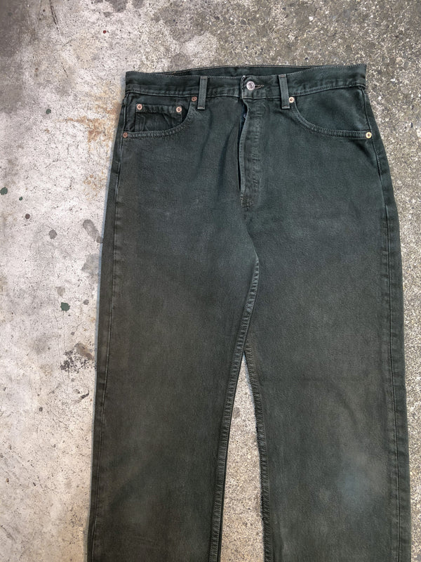 1990s Levis Faded Forest Green 501 (32X30)