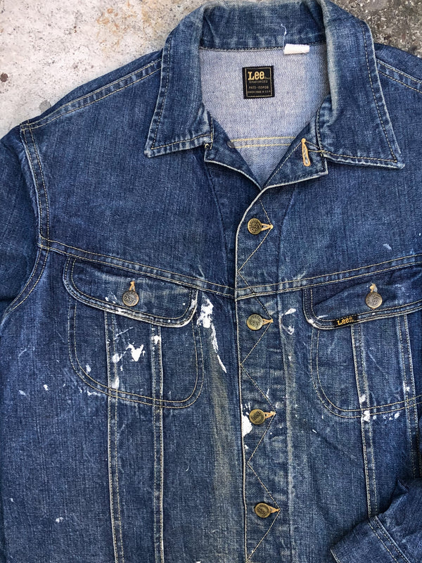 1970s Lee Painted Work In Blue Denim Jacket