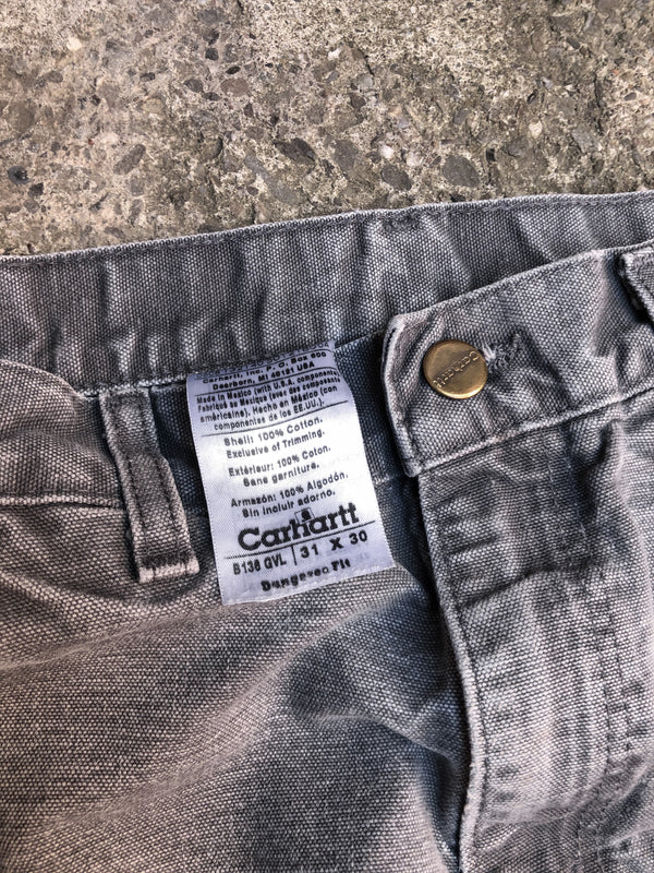 Carhartt B136 Gravel Grey Double Front Knee Work Pants (31X27)