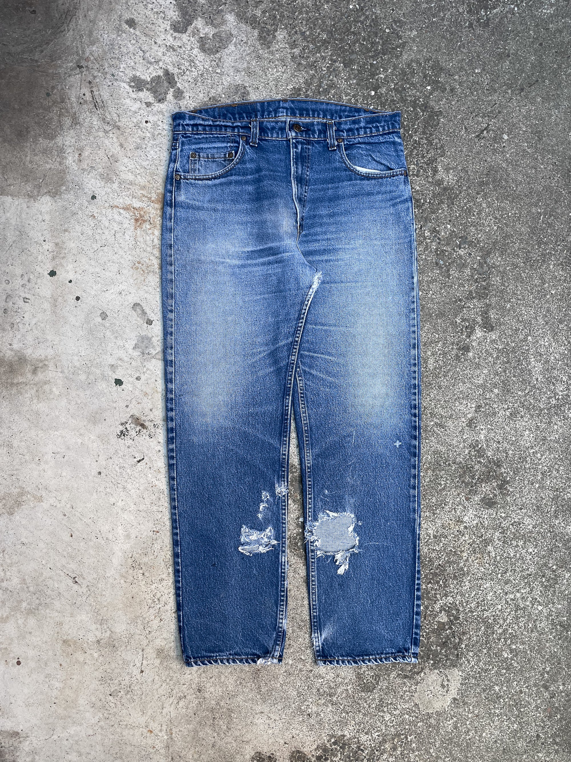 1980s Levi’s Repaired Worn In Blue 505 (33X30)