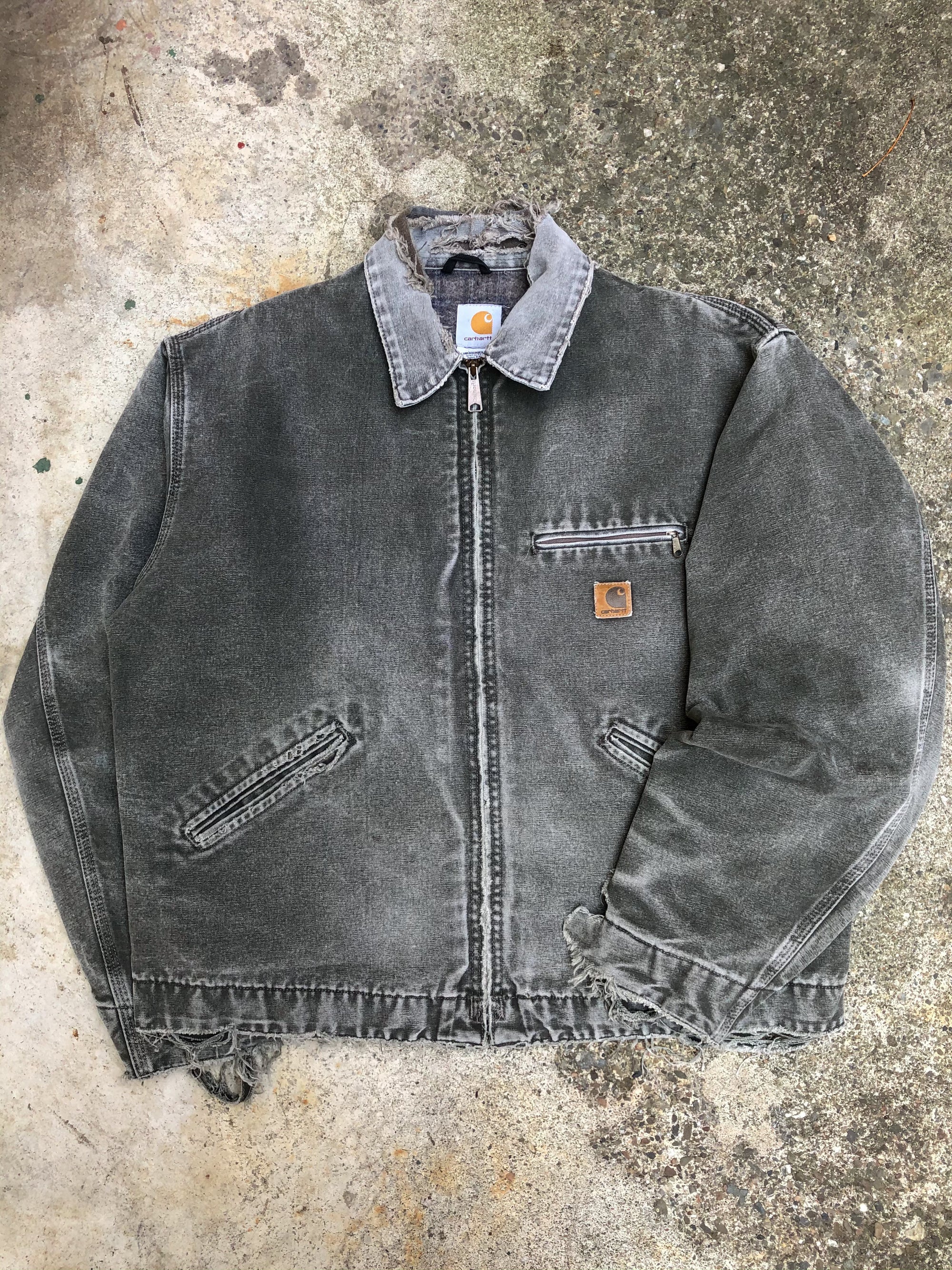 1990s Carhartt Faded Moss Green Lined Work Jacket (XL)