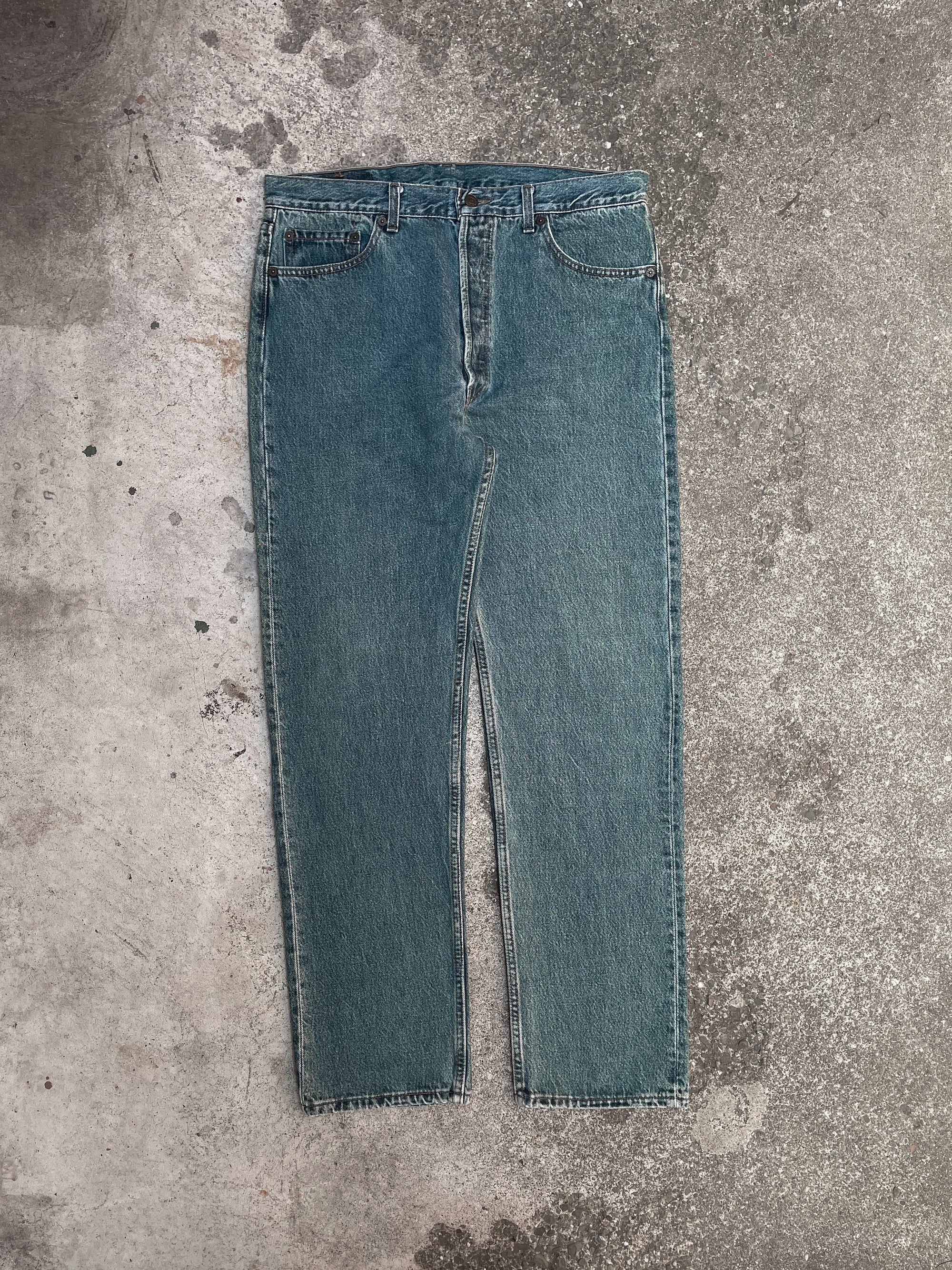 1990s Levi’s Faded Blue Green 501 (35X31)