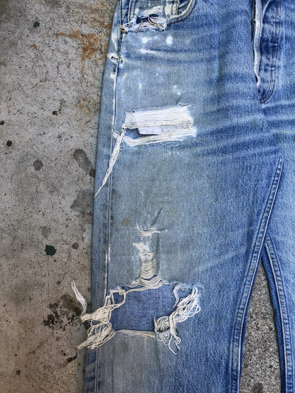 1990s Levis Thrashed Faded Blue 501XX (31X30)