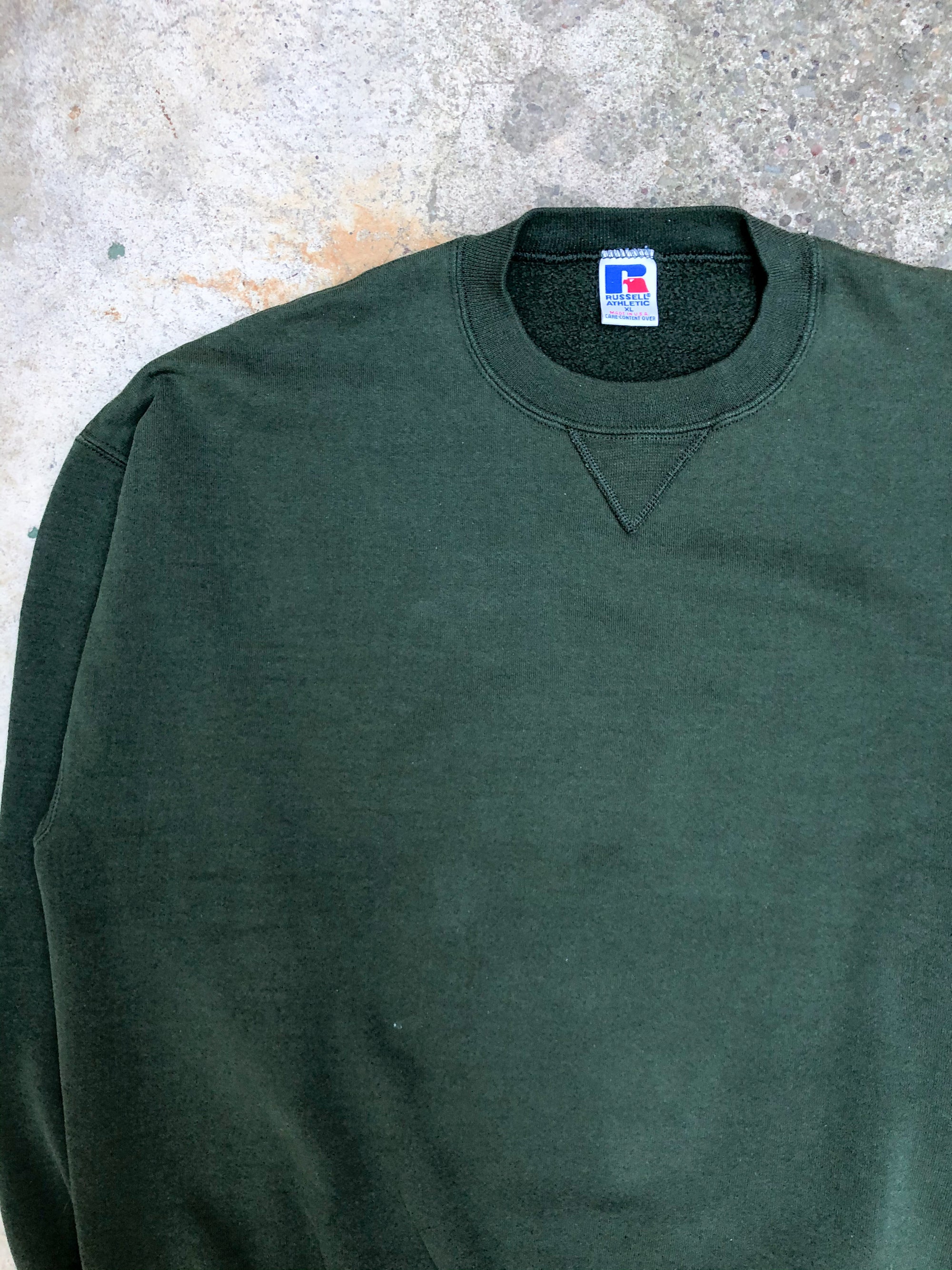 1990s Russell Forest Green Blank Sweatshirt