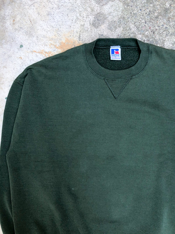 1990s Russell Forest Green Blank Sweatshirt