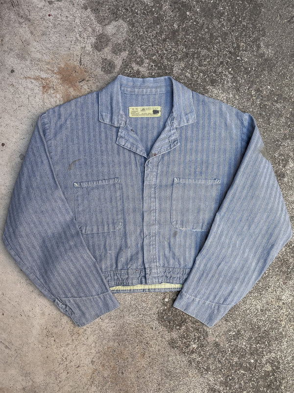 1970s Faded HBT Cropped Coverall Jacket (M/L)