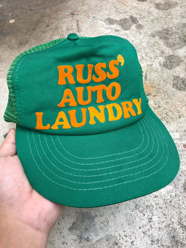 1980s Green “Russ’ Auto Laundry” Trucker Hat