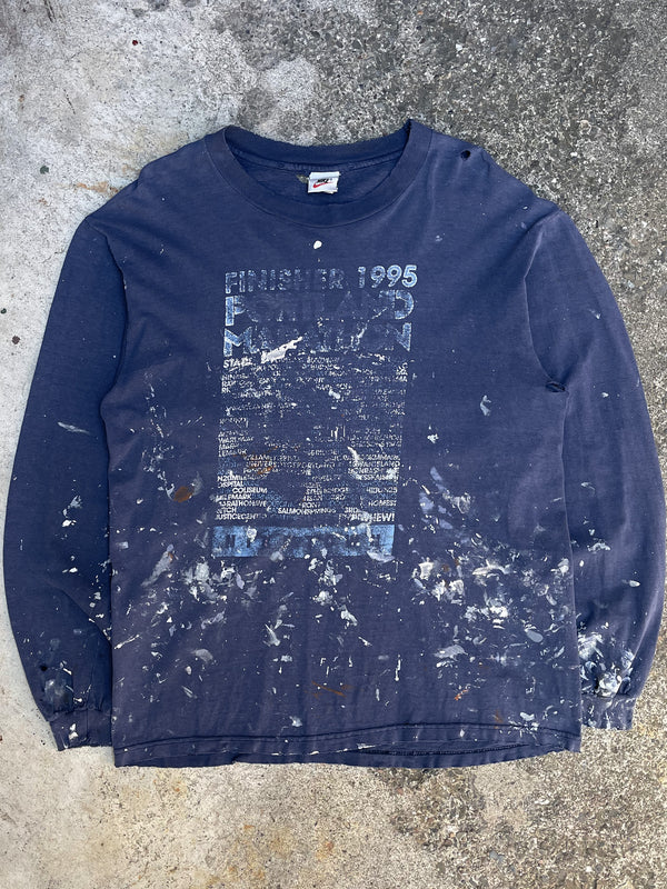 1990s Nike “Portland Marathon Finisher” Painted Long Sleeve Tee