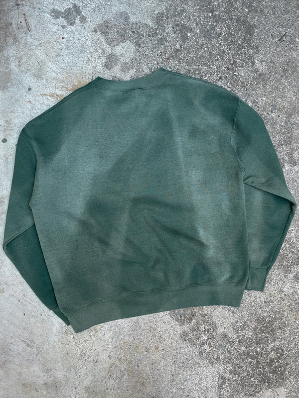 1990s Lee Sun Faded Green Blank Sweatshirt