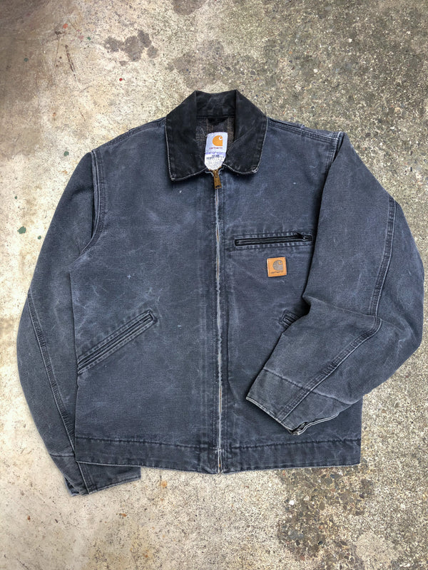 1990s Carhartt Faded Petrol Blue Lined Work Jacket (S)