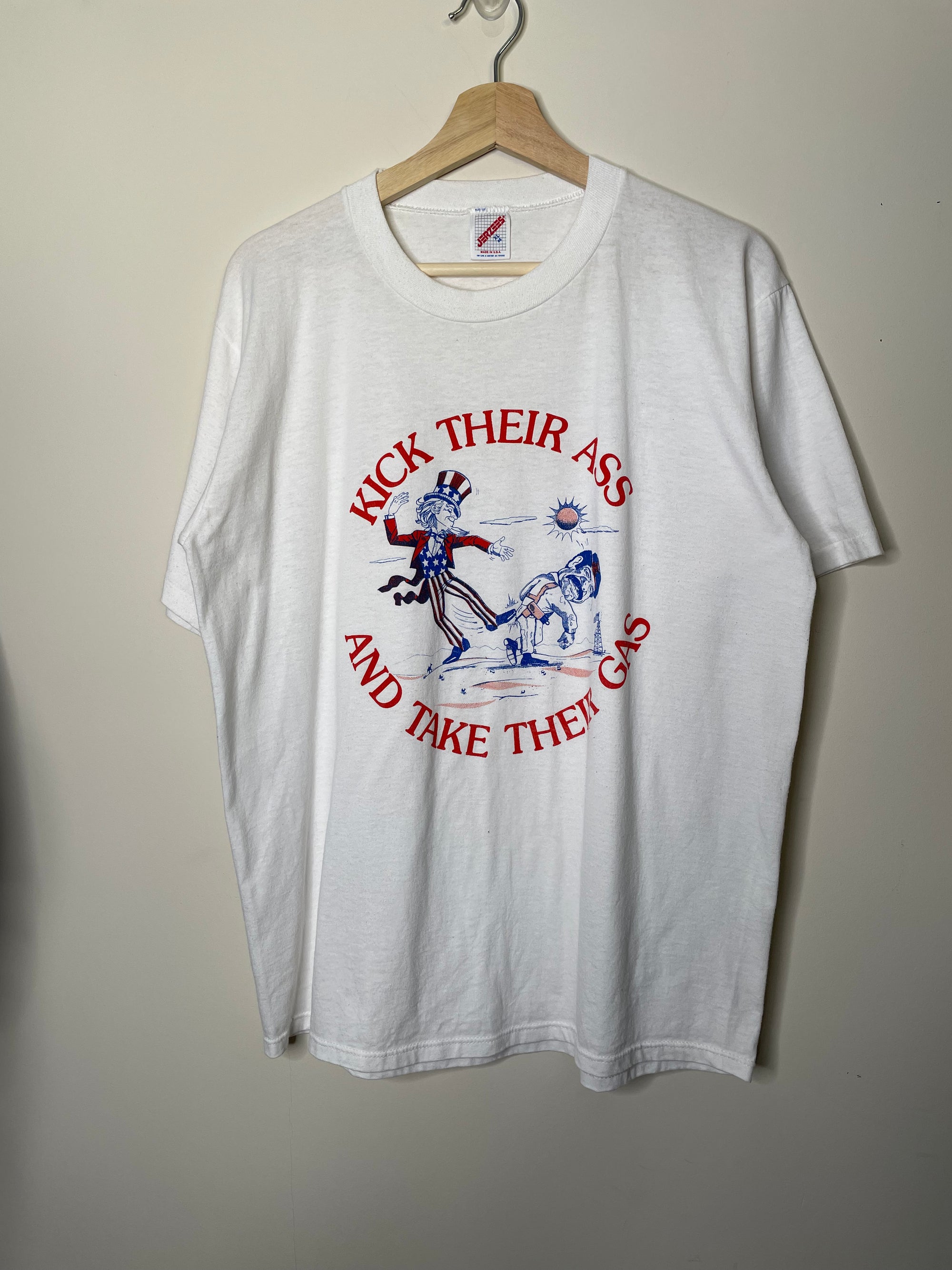 1980s/90s “Kick Their Ass And Take Their Gas” Tee (L)