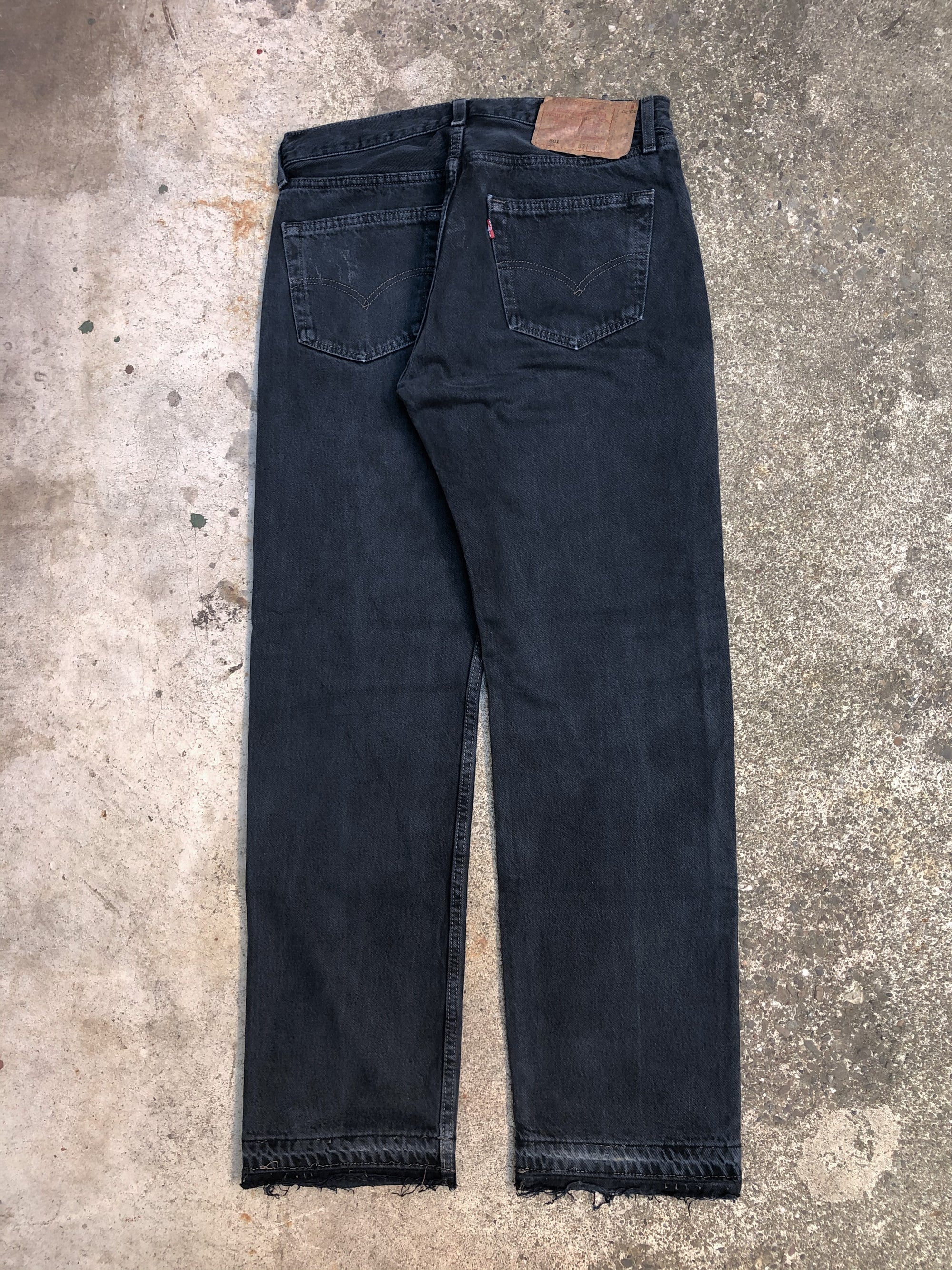 1990s Levis Faded Midnight Navy 501 Released Hem (31X30)