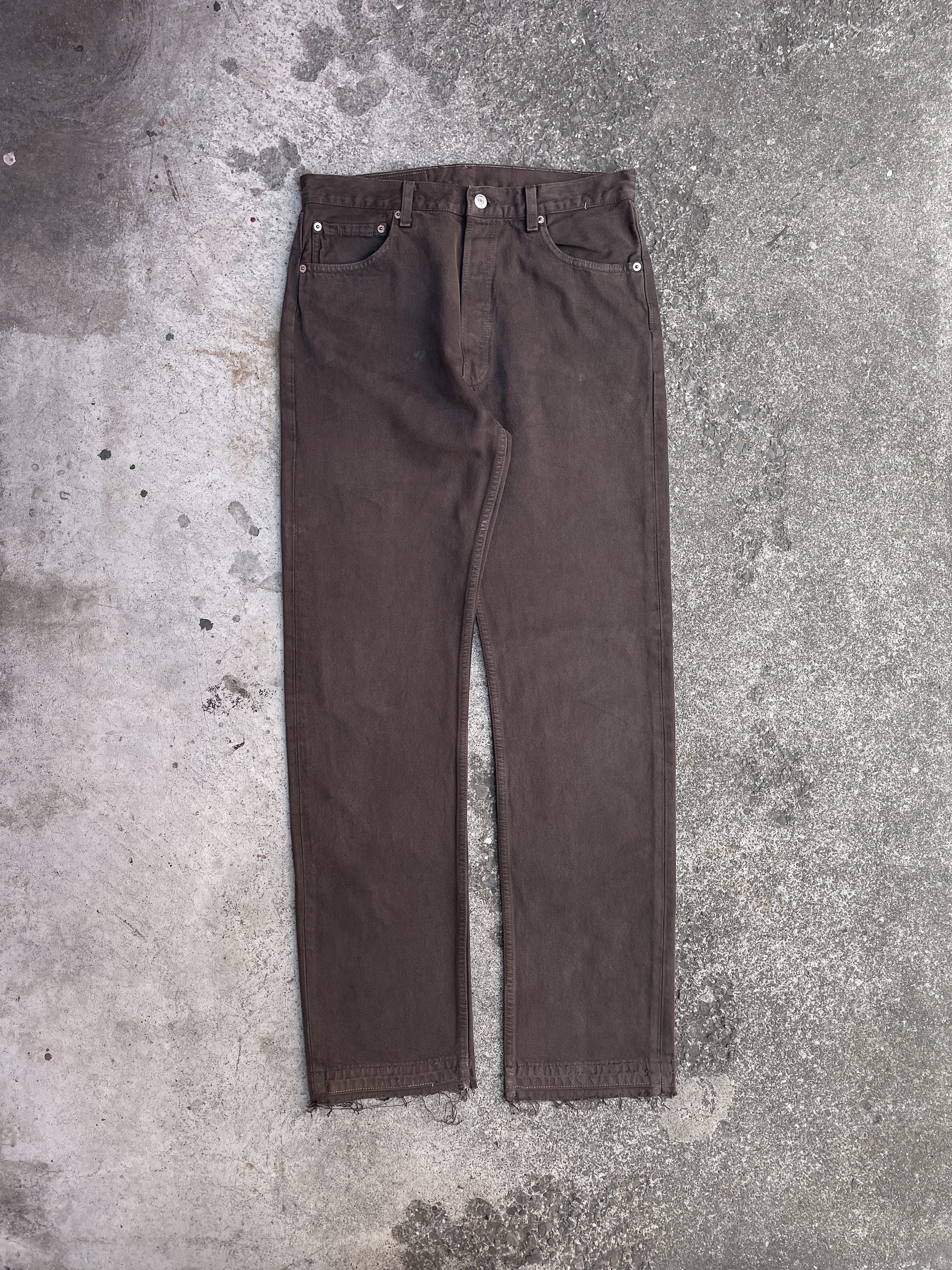 1990s Levi’s Faded Brown 501 Released Hem (31X33)