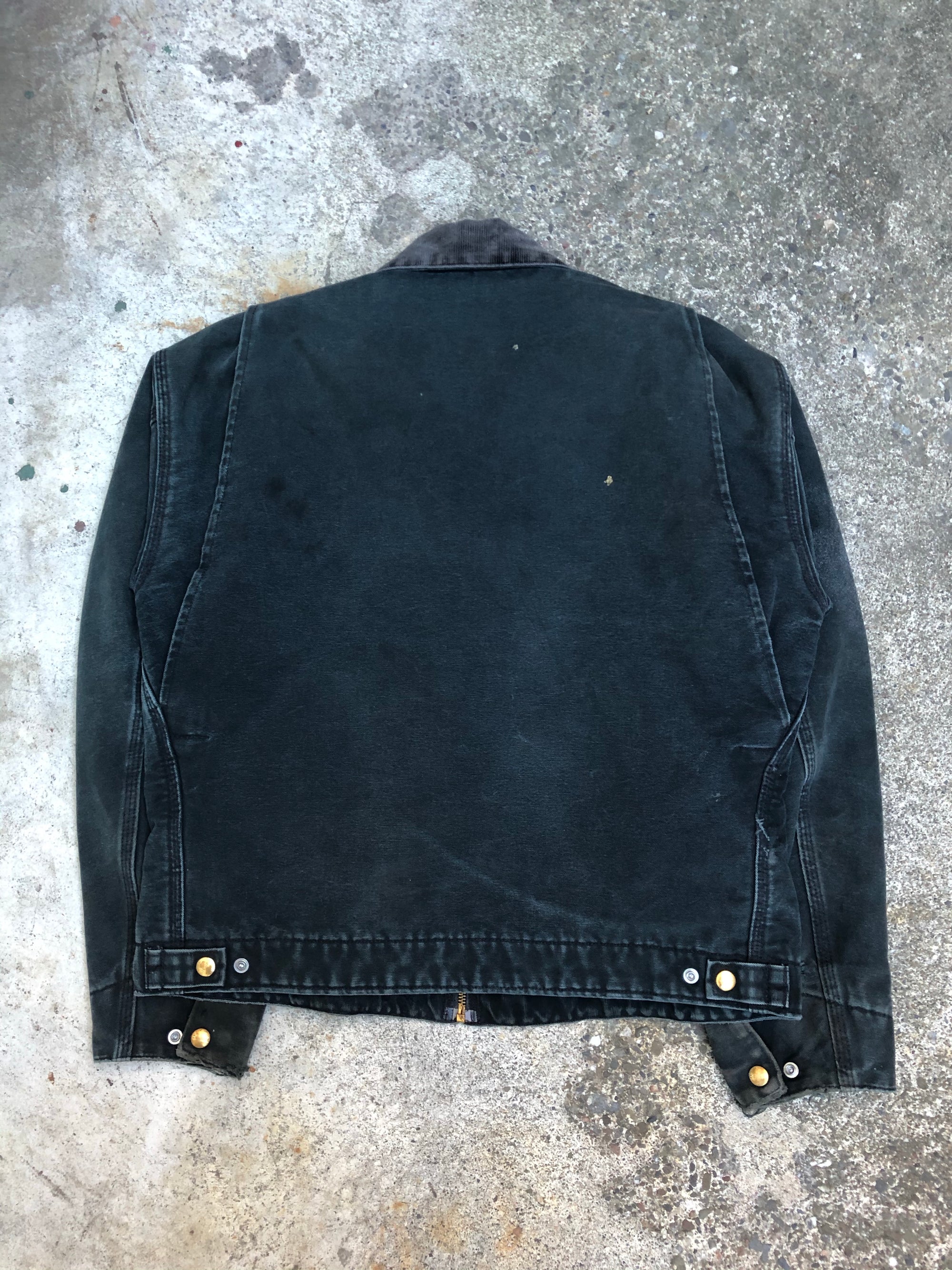 1990s Carhartt Faded Black Lined Work Jacket