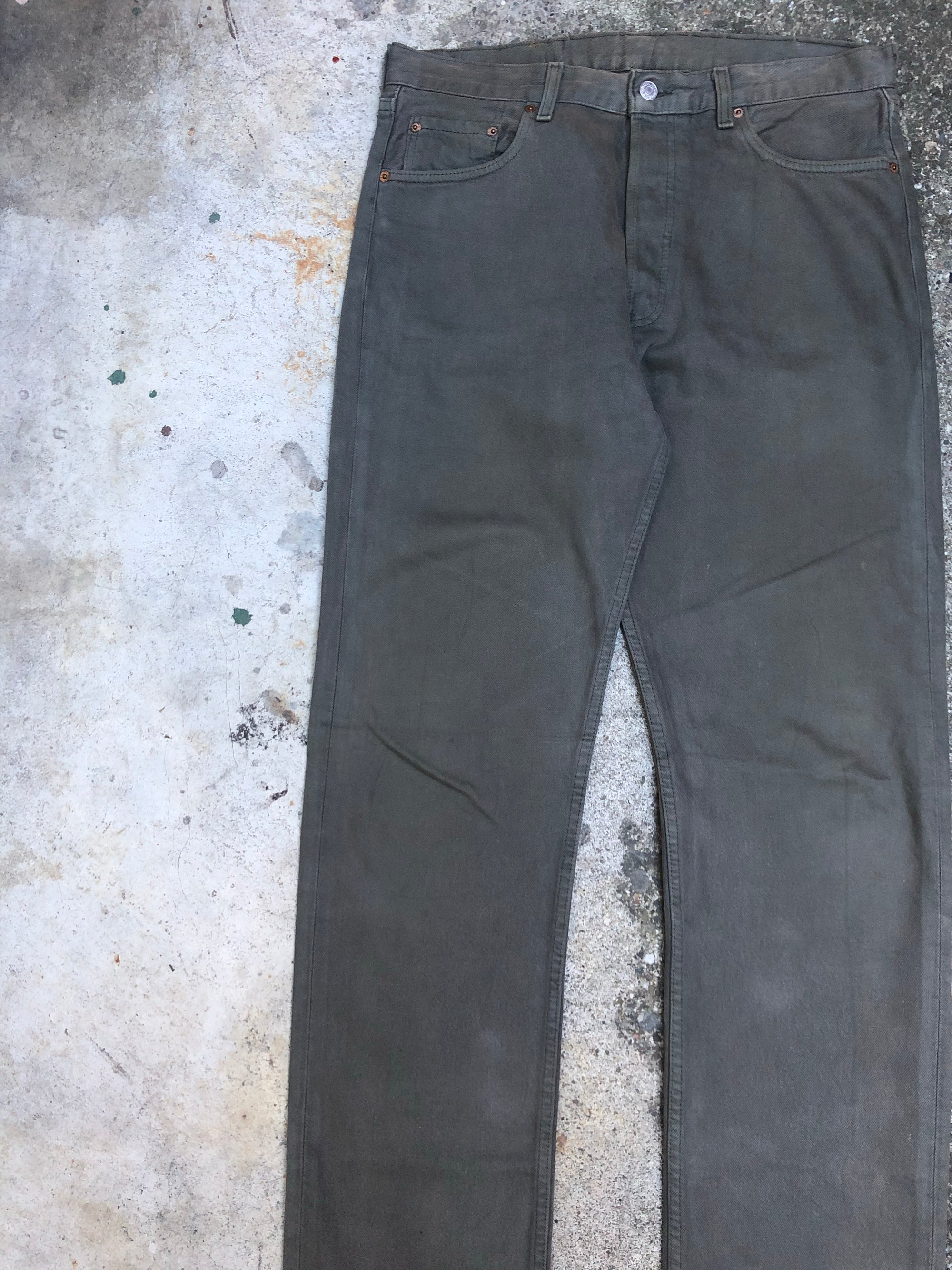 1990s Levis Olive Green 501 (33X36)