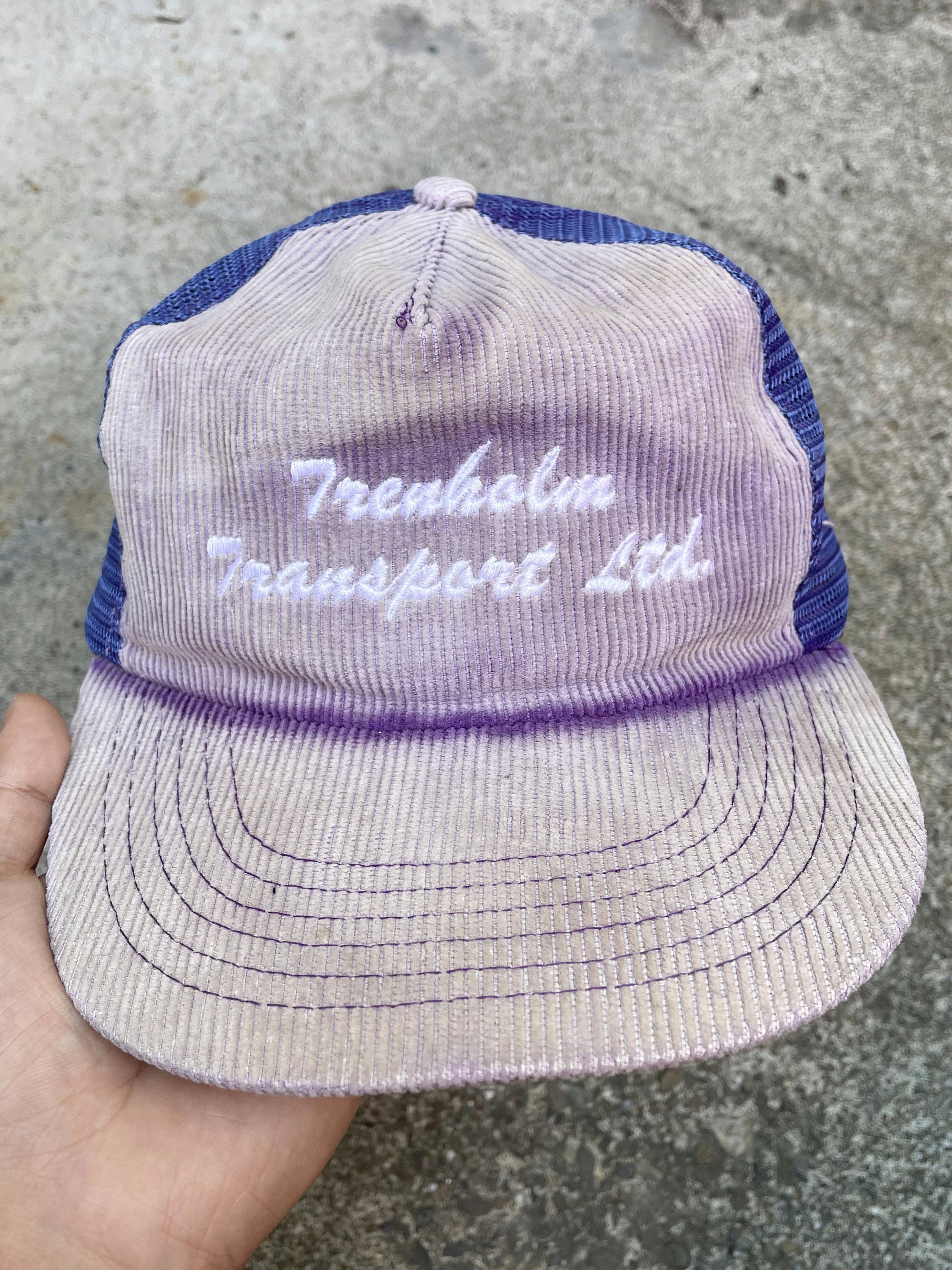 1990s “Trenholm Transport” Sun Faded Corduroy Trucker Hat