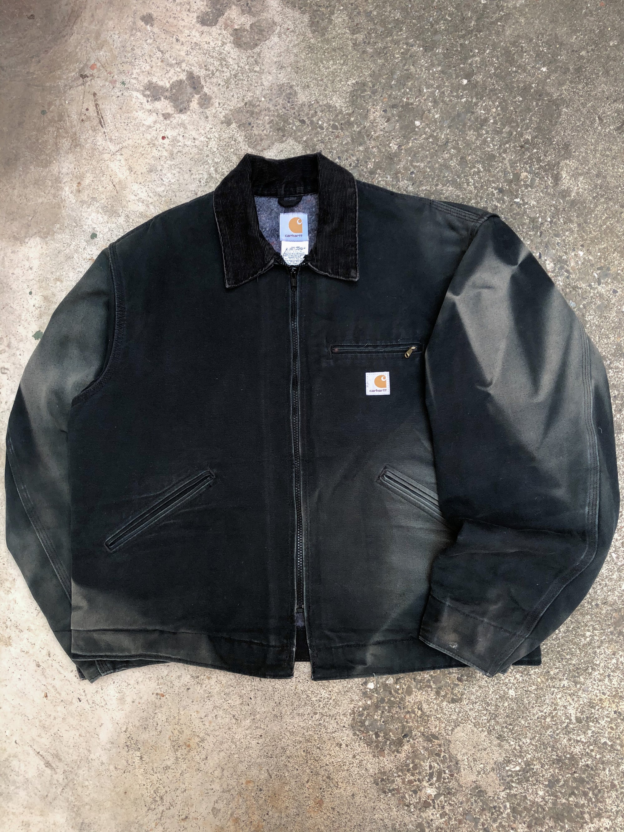 Vintage Carhartt Sun Faded Black Lined Work Jacket (L)